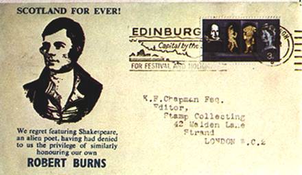 pisemski ovitel žig Robert Burns